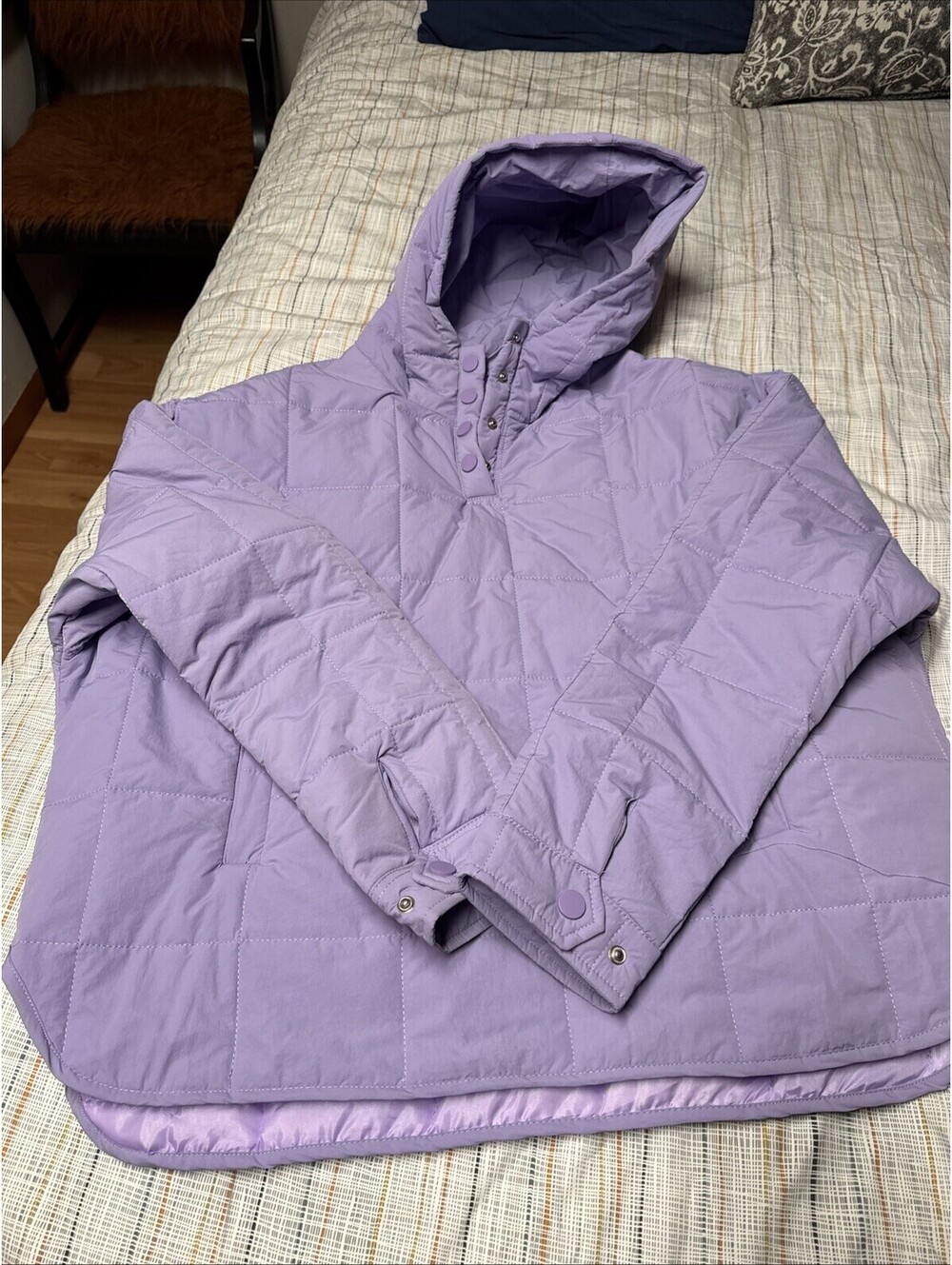 Amazon Fashion Purple Quilted Packable Jacket W/hood Women’s XL NWOT